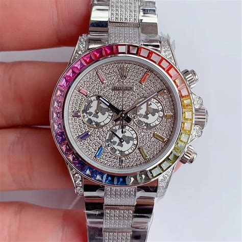 iced out rolex daytona rainbow replica|rolex daytona rainbow for sale.